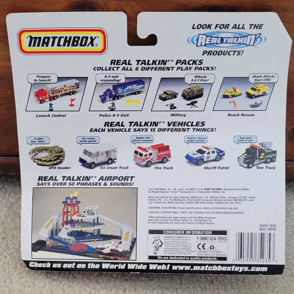 Vintage Matchbox Mattel Wheels Real Talkin' Military Pack 1998 New in Box NIB